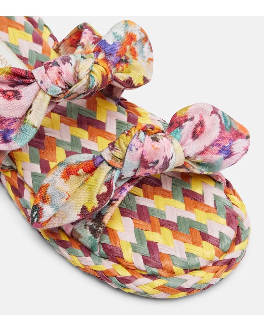 Zimmermann Pink Carousel Printed Espadrille Slides
