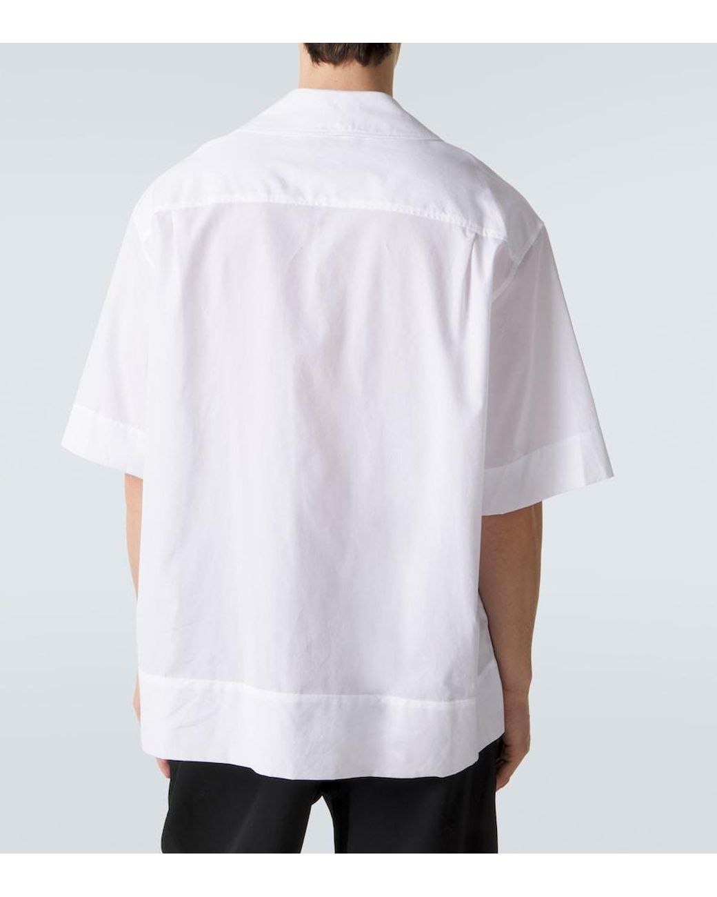 Simone Rocha White Ruffled Cotton Poplin Shirt for men