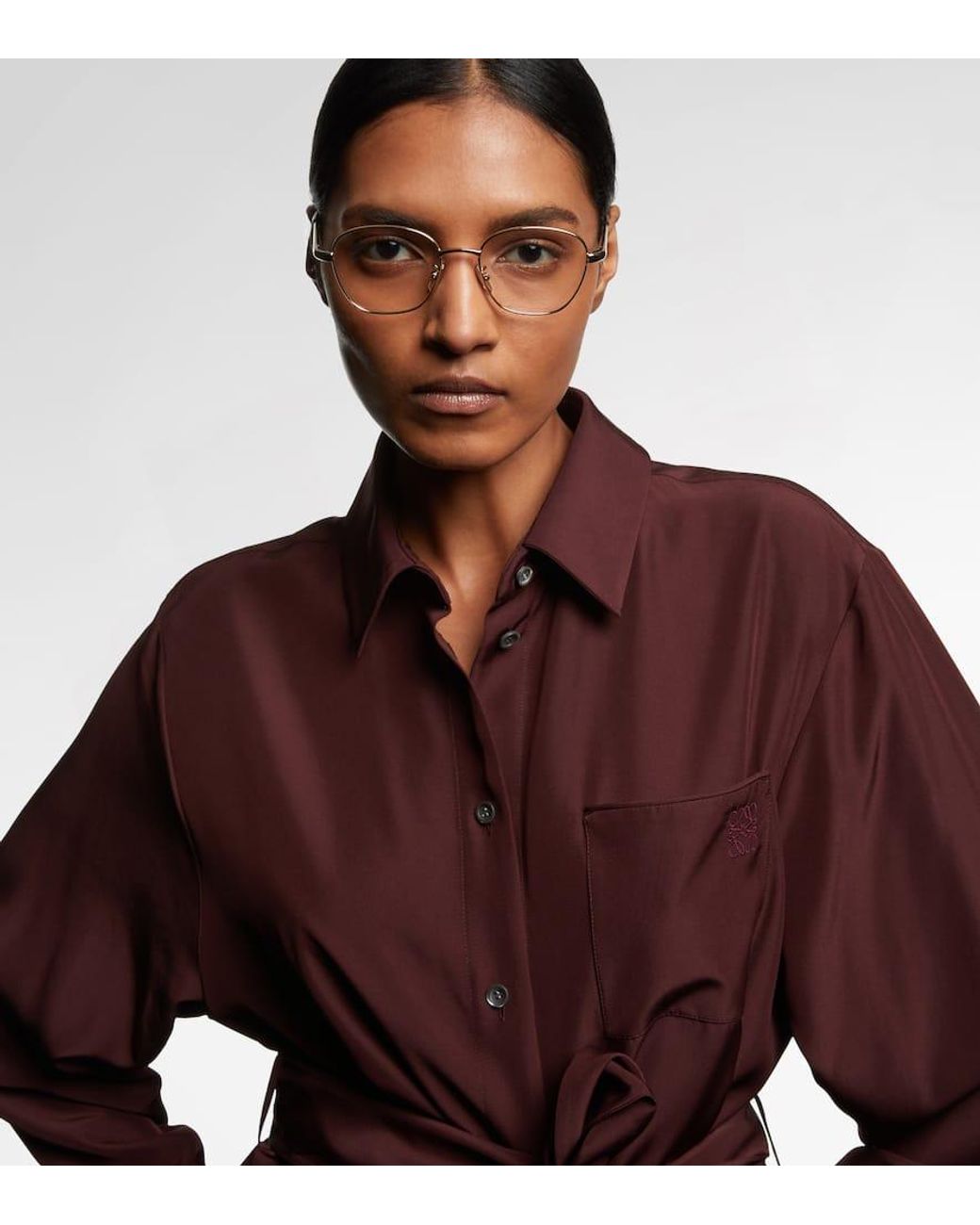 Loewe Metallic Slim Square Metal Glasses