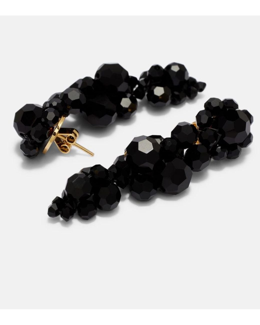 Simone Rocha Black Crystal-Embellished Drop Earrings