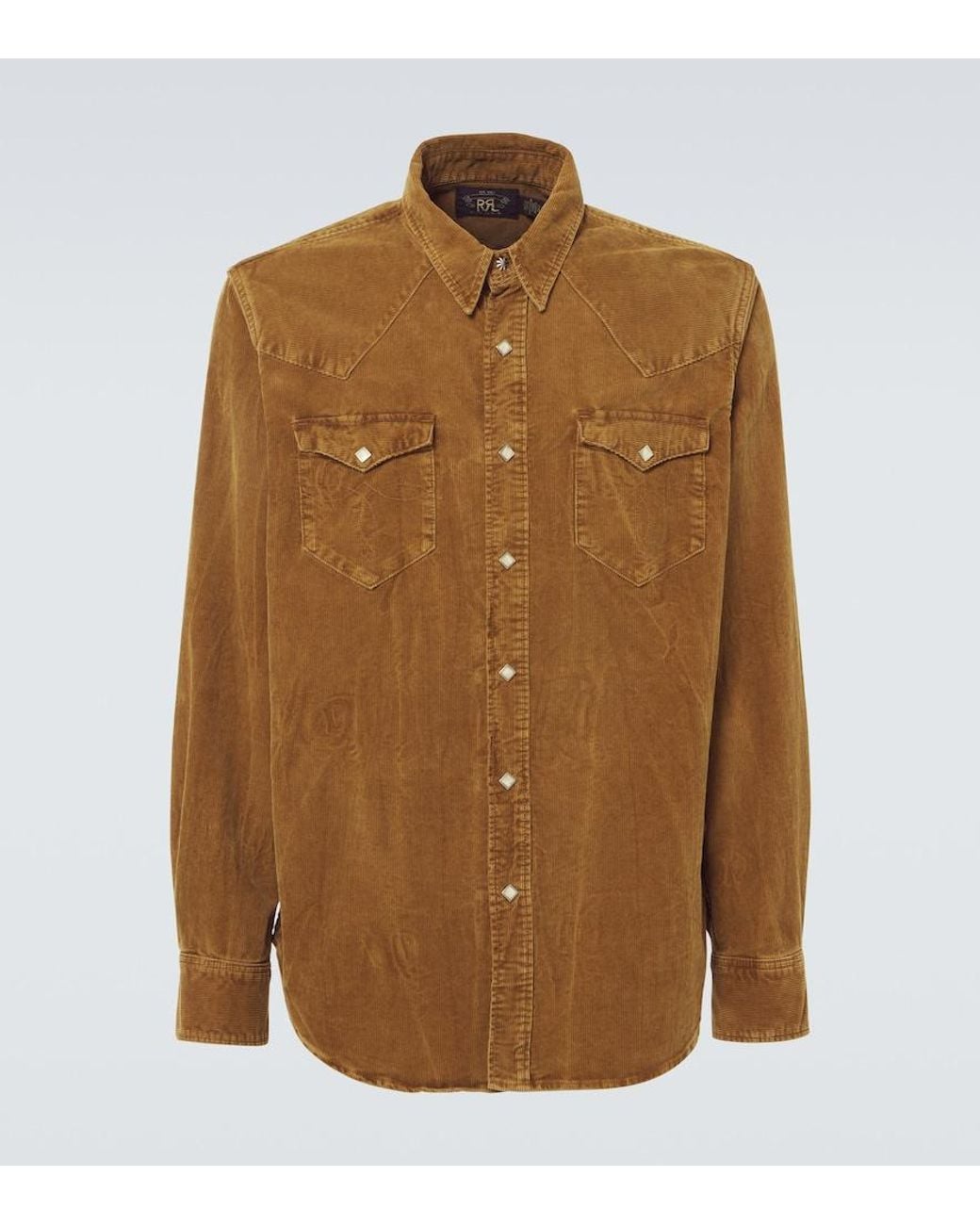 RRL Brown Buffalo West Cotton Corduroy Shirt for men