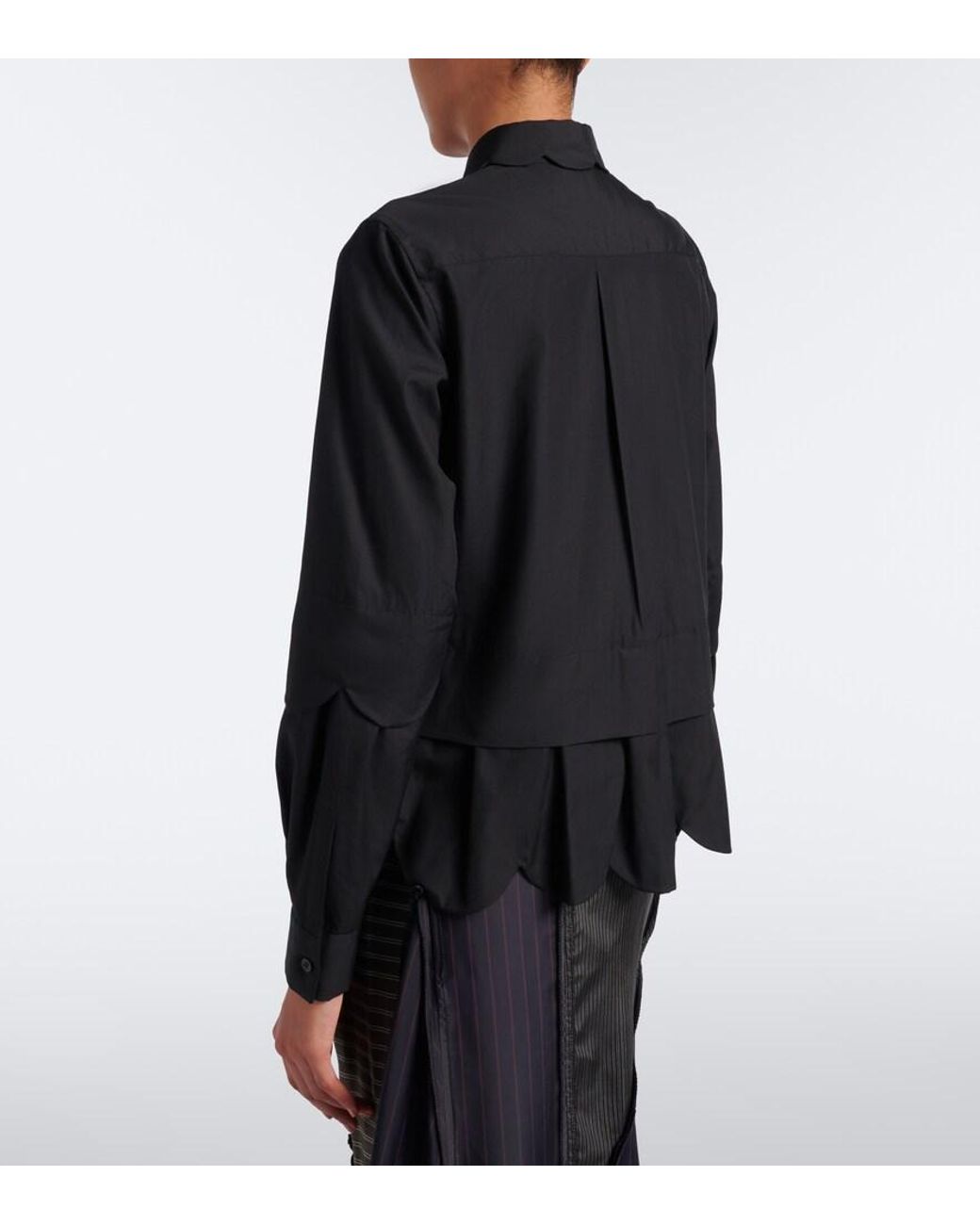 Noir Kei Ninomiya Black Layered Cotton Shirt