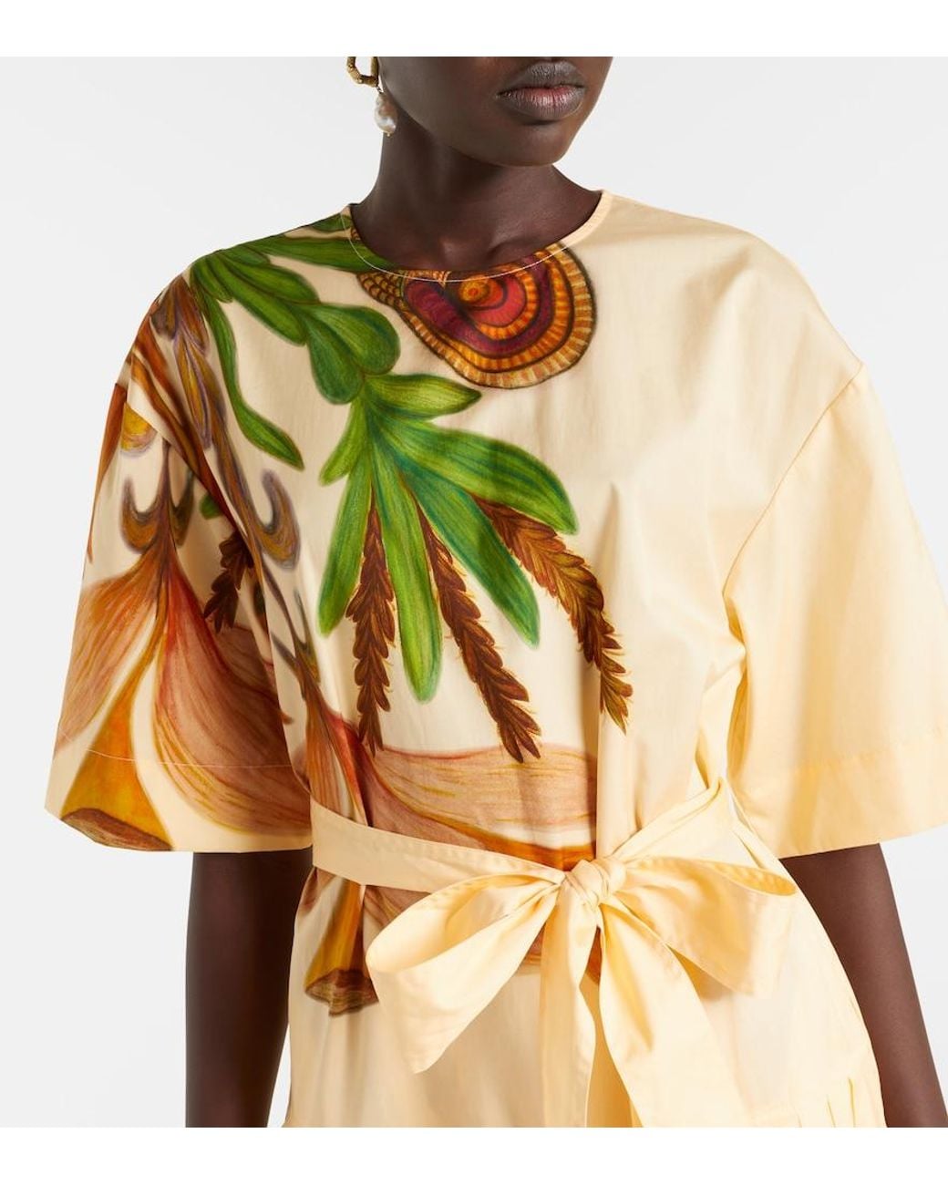 Ulla Johnson Metallic Aniline Printed Cotton Midi Dress
