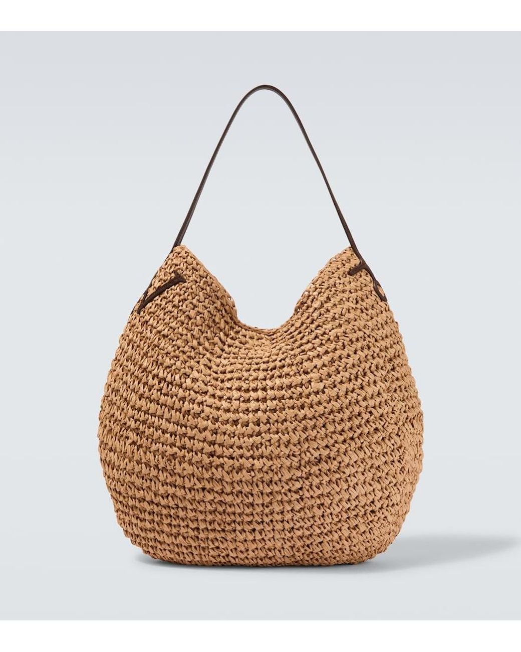 J.W. Anderson Brown Bulb Xl Suede-Trimmed Raffia Bucket Bag for men