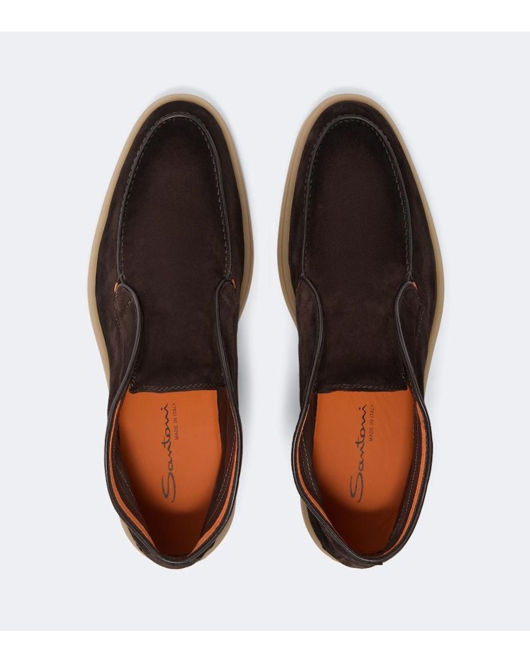 Santoni Brown Suede Desert Boots for men