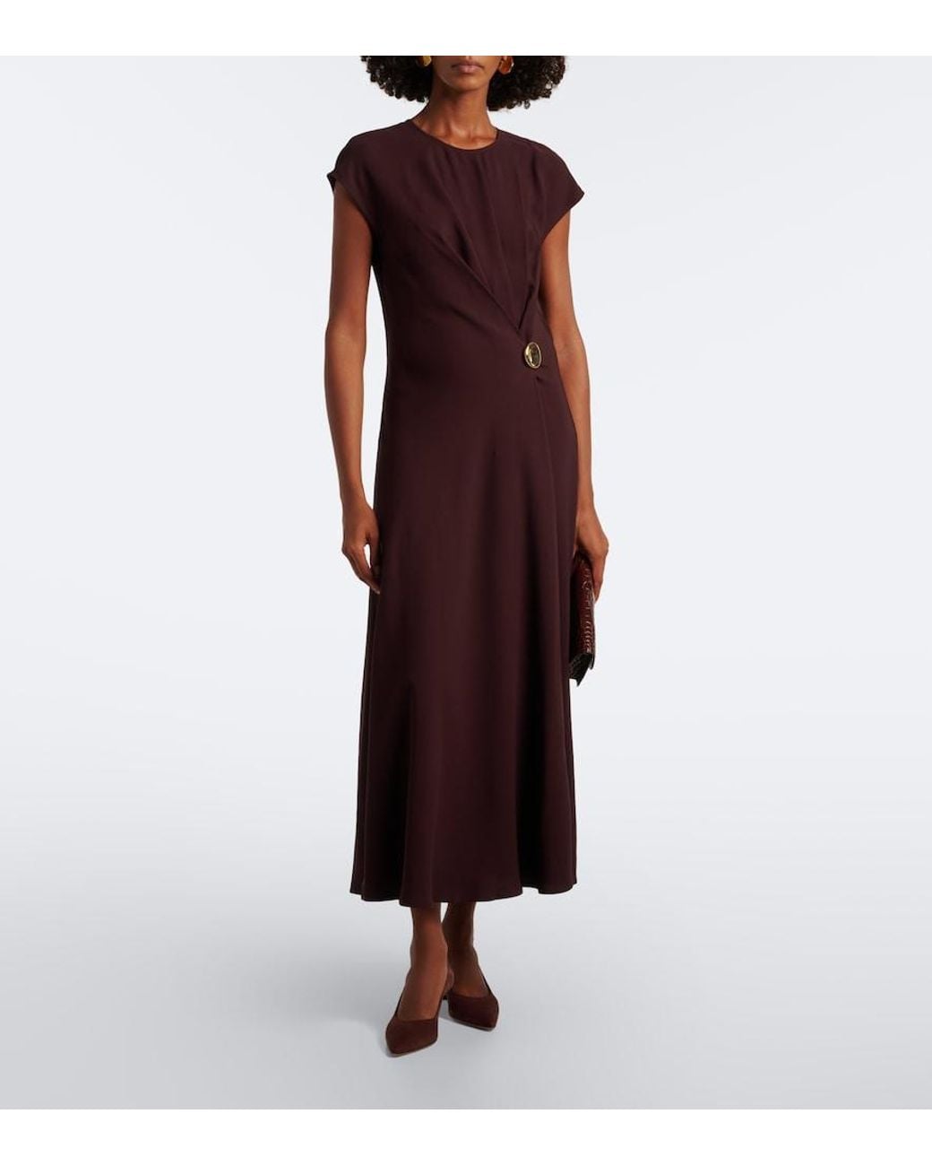 Joseph Purple Taipan Crepe Midi Dress
