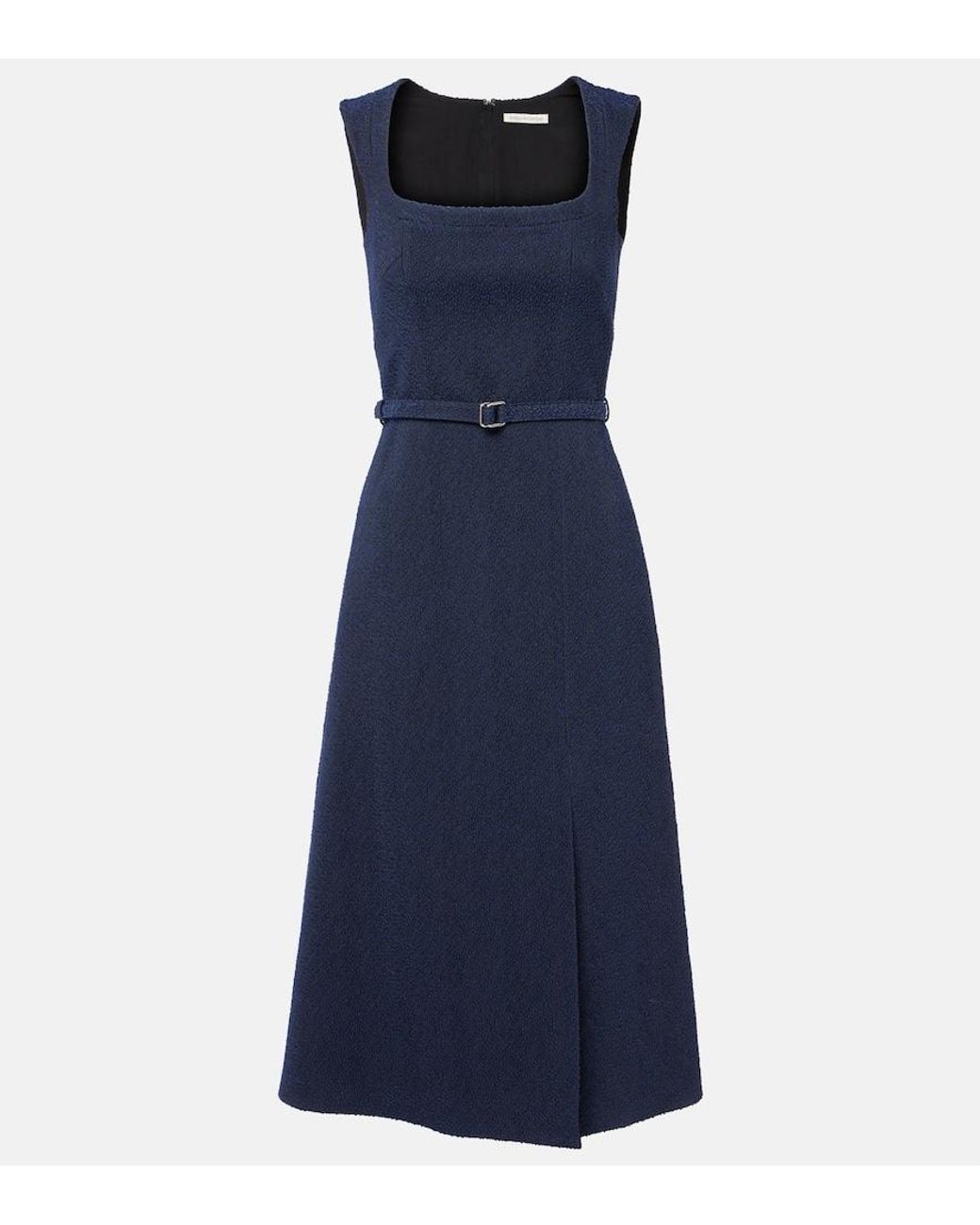 Emilia Wickstead Blue Pinah Cotton-Blend Boucle Midi Dress