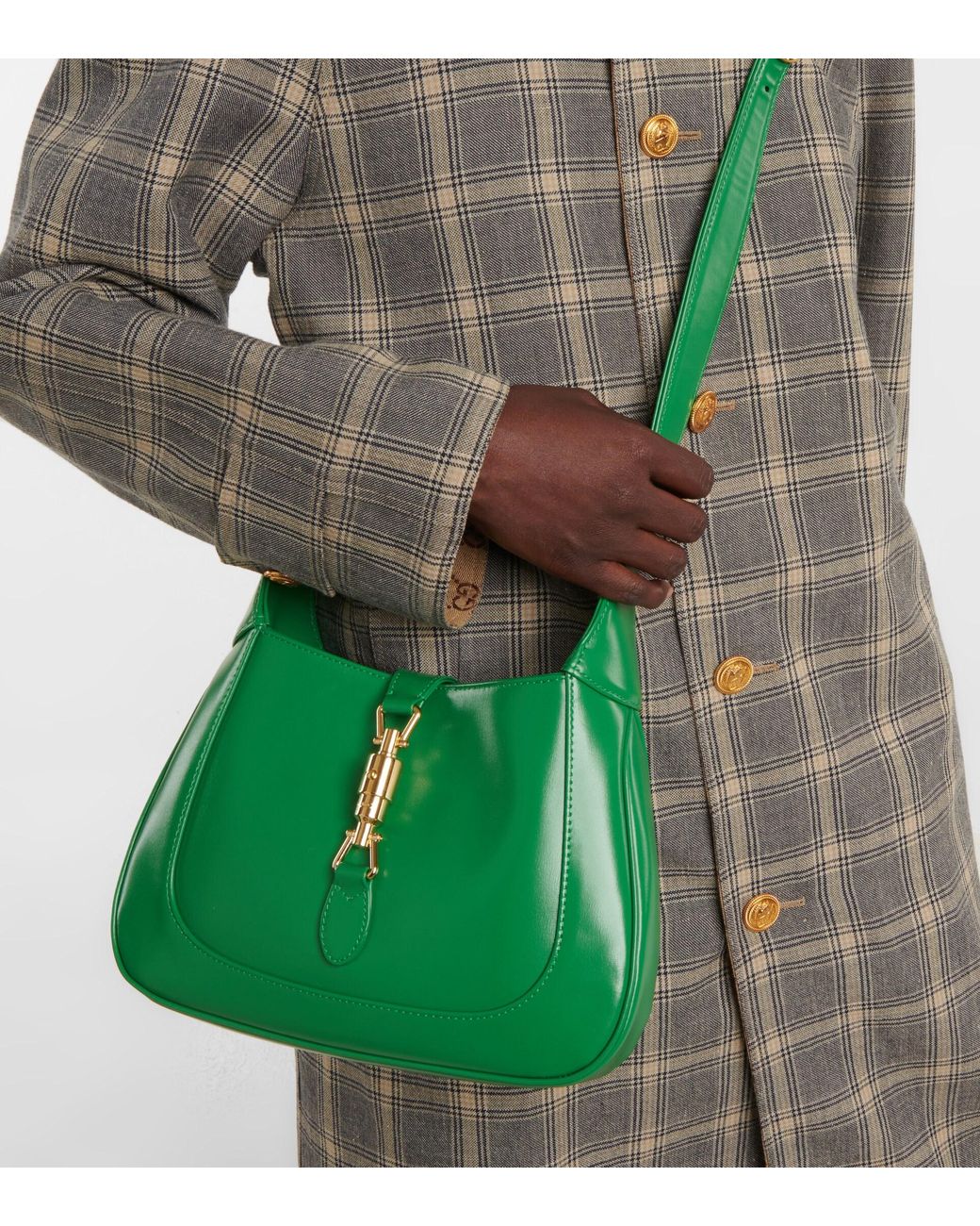 Gucci Jackie 1961 Small Leather Shoulder Bag in Green | Lyst