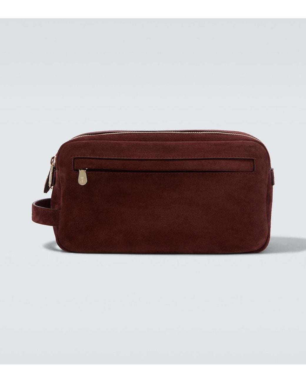 Brunello Cucinelli Red Suede Toiletry Bag for men
