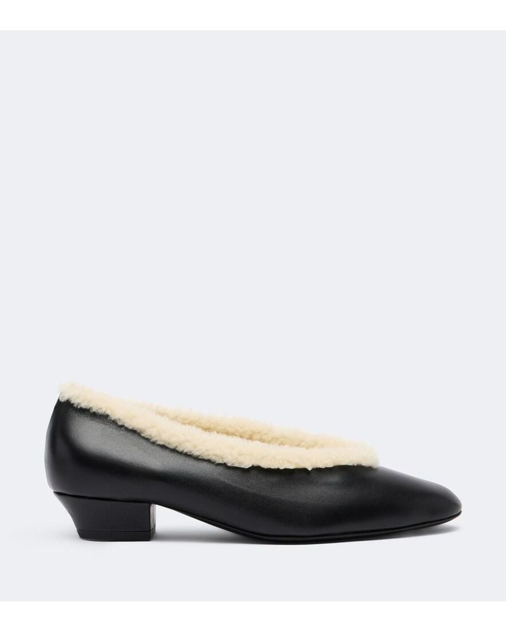 Magda Butrym Black Shearling-Lined Leather Pumps