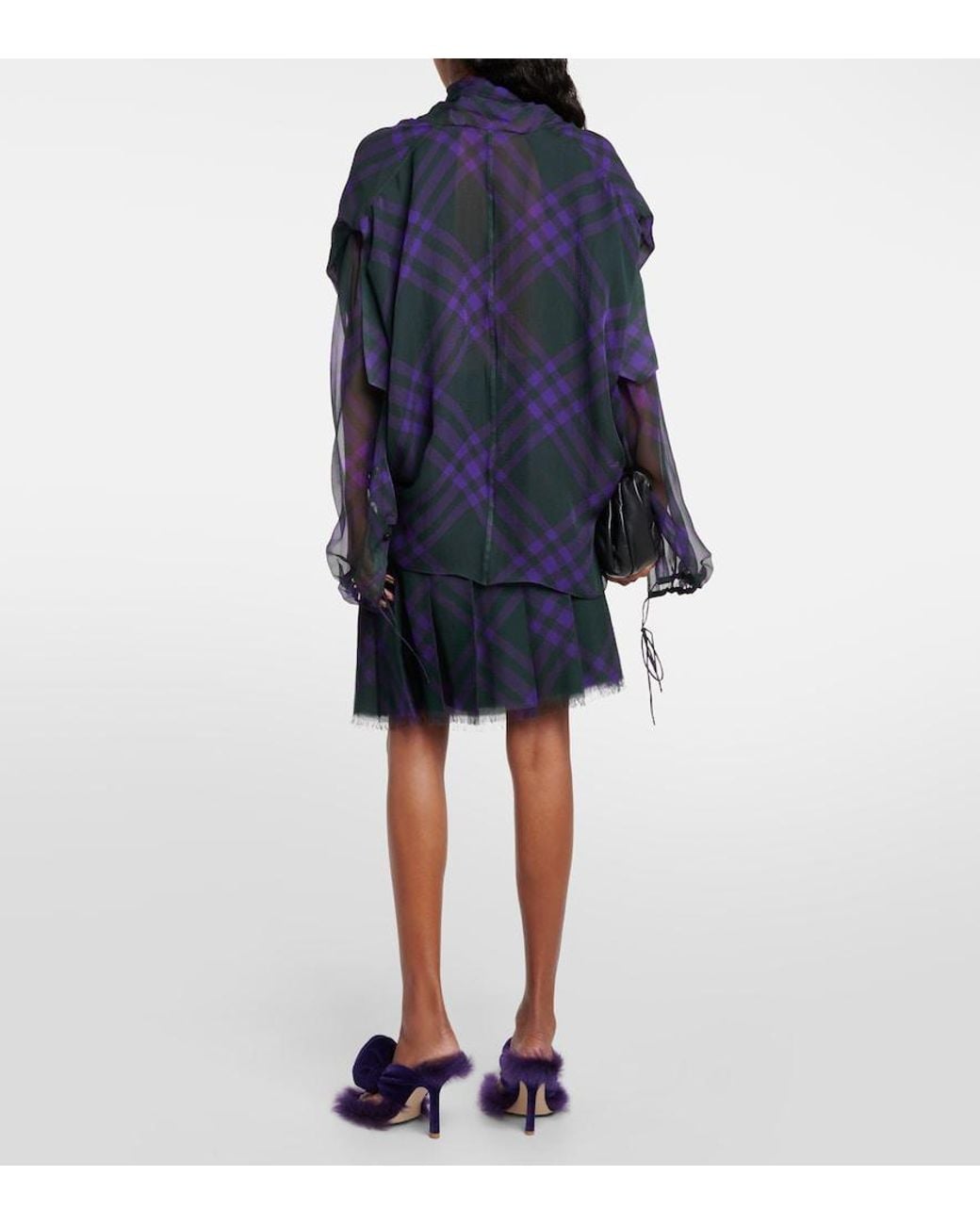 Burberry Blue Check Silk Shirt