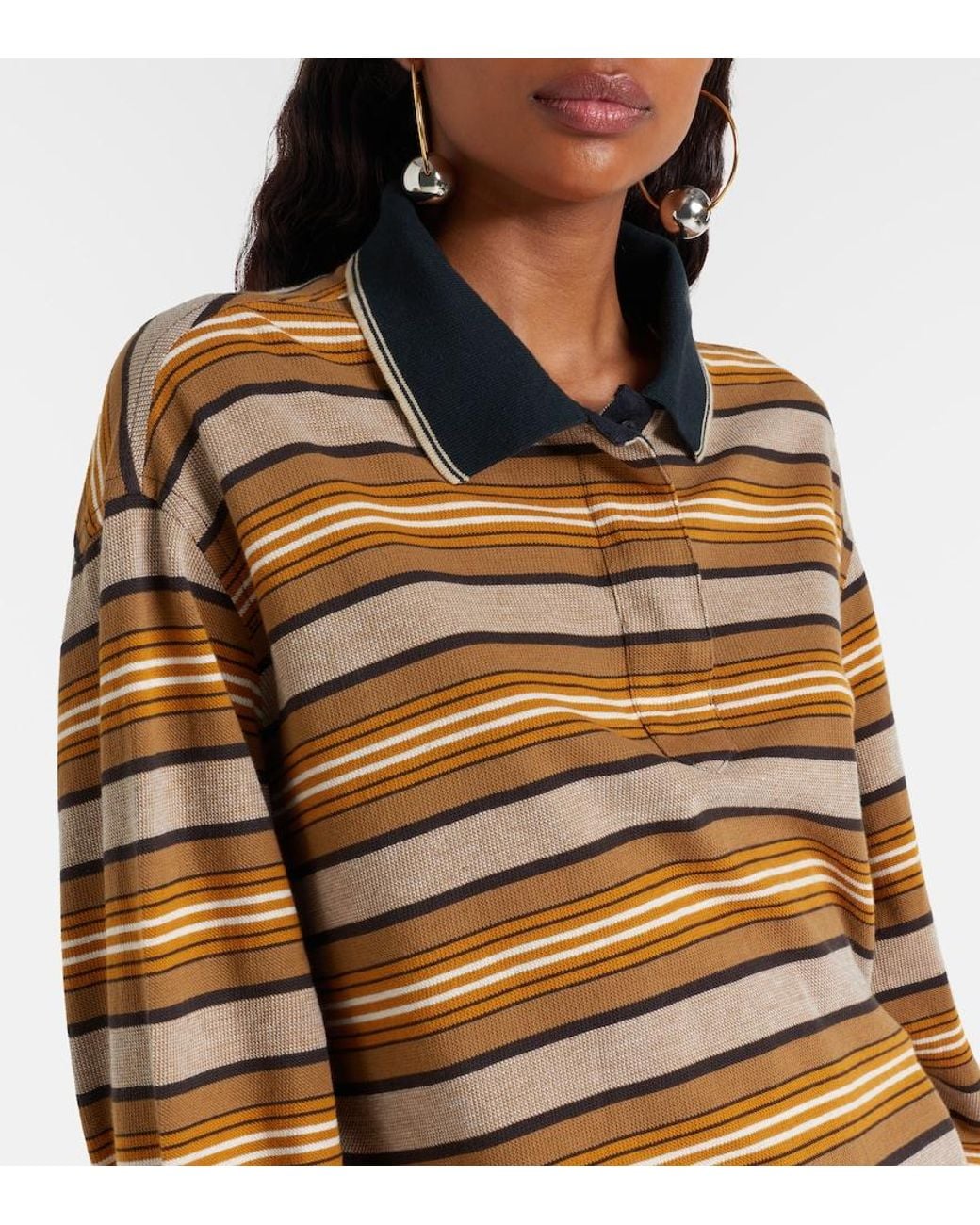 Isabel Marant Multicolor Isea Striped Cotton Pique Polo Dress