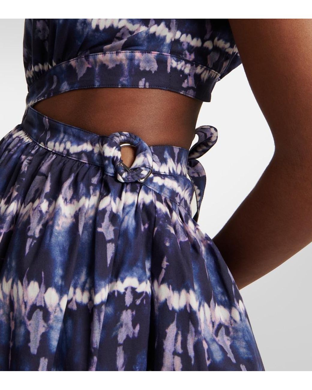 Altuzarra Blue Ashima Cutout Cotton-Blend Midi Dress