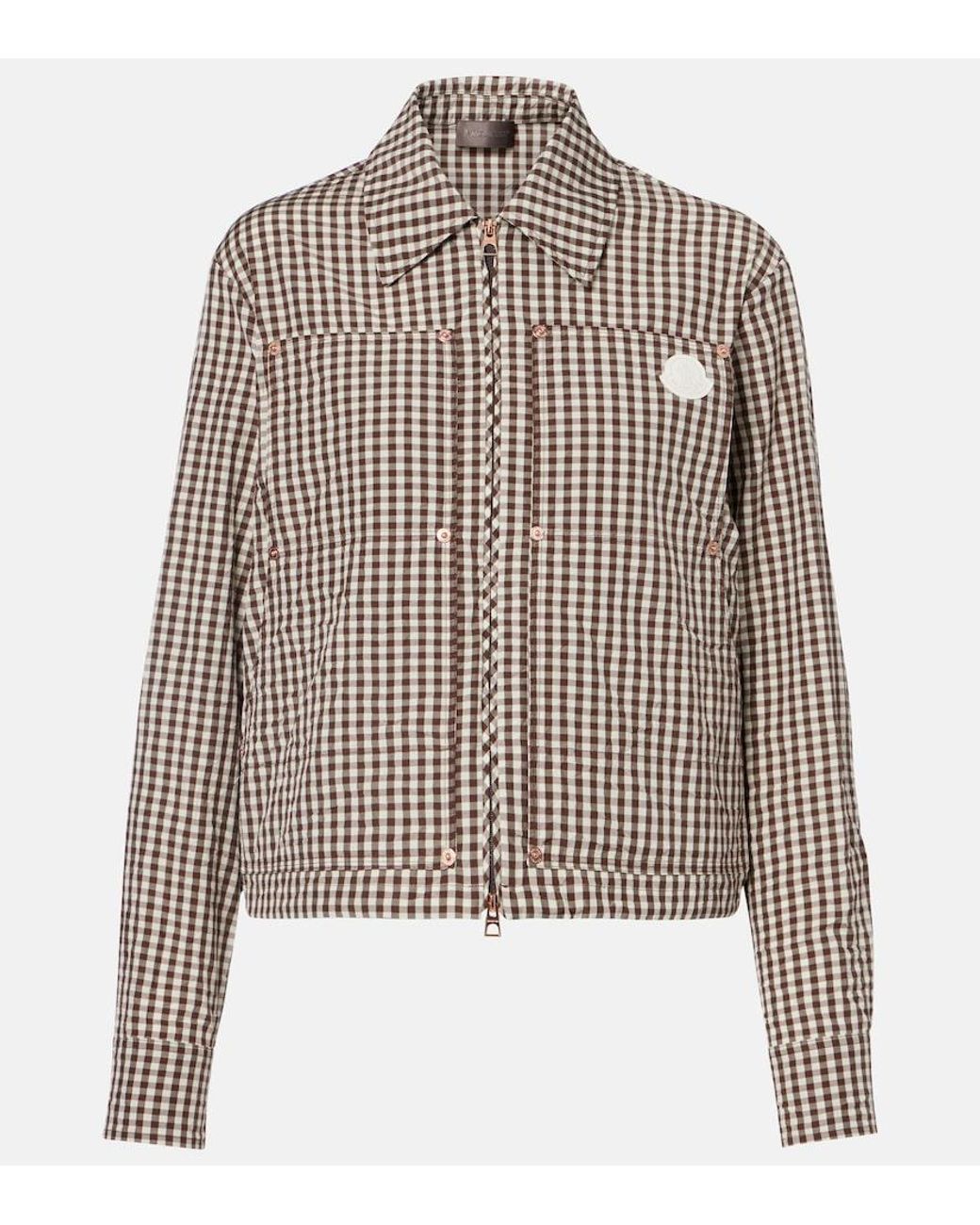 Moncler Brown Checked Cotton-Blend Jacket