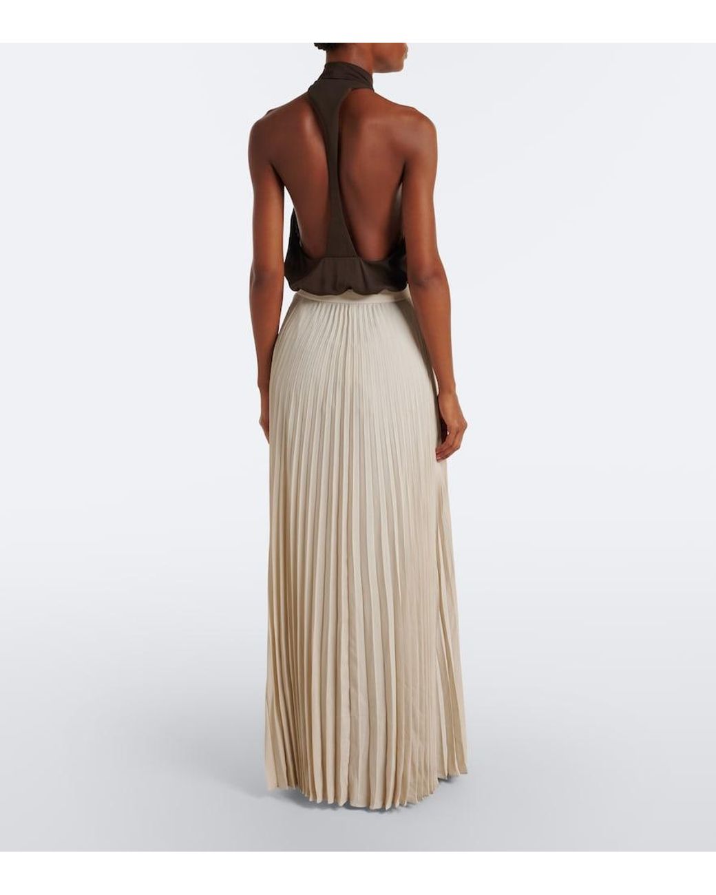 Tom Ford Natural Pleated Maxi Skirt