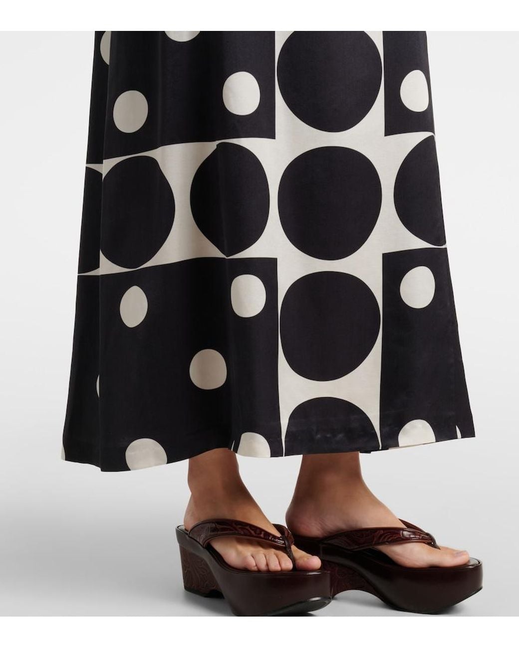 Dries Van Noten Black Polka-Dot Maxi Dress