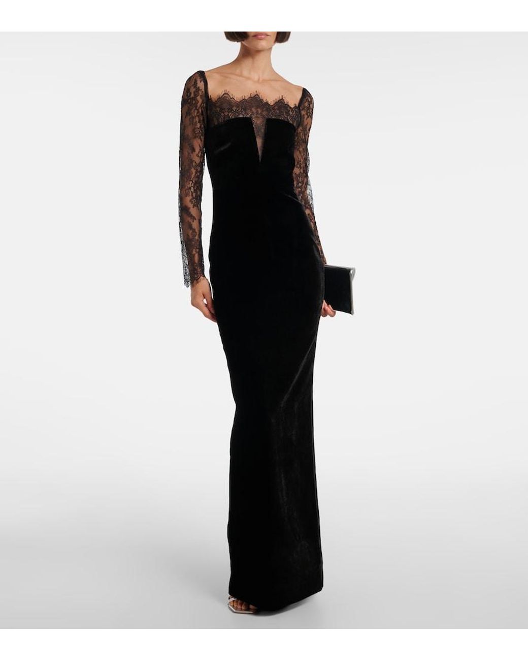 Roland Mouret Black Lace Gown