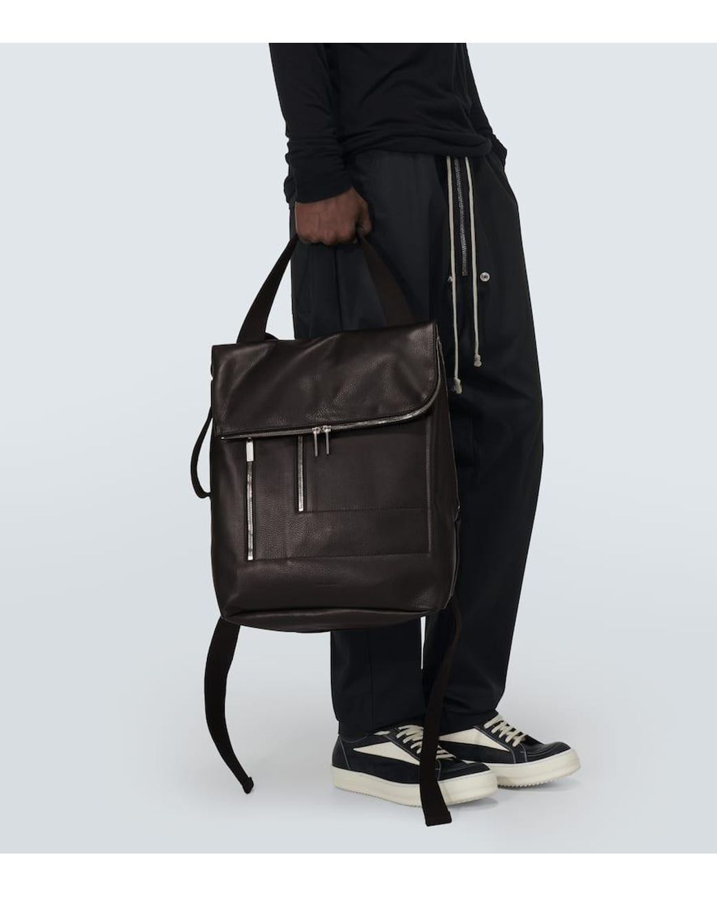 Rick Owens Cargo Leather Backpack in Black for Men | Lyst