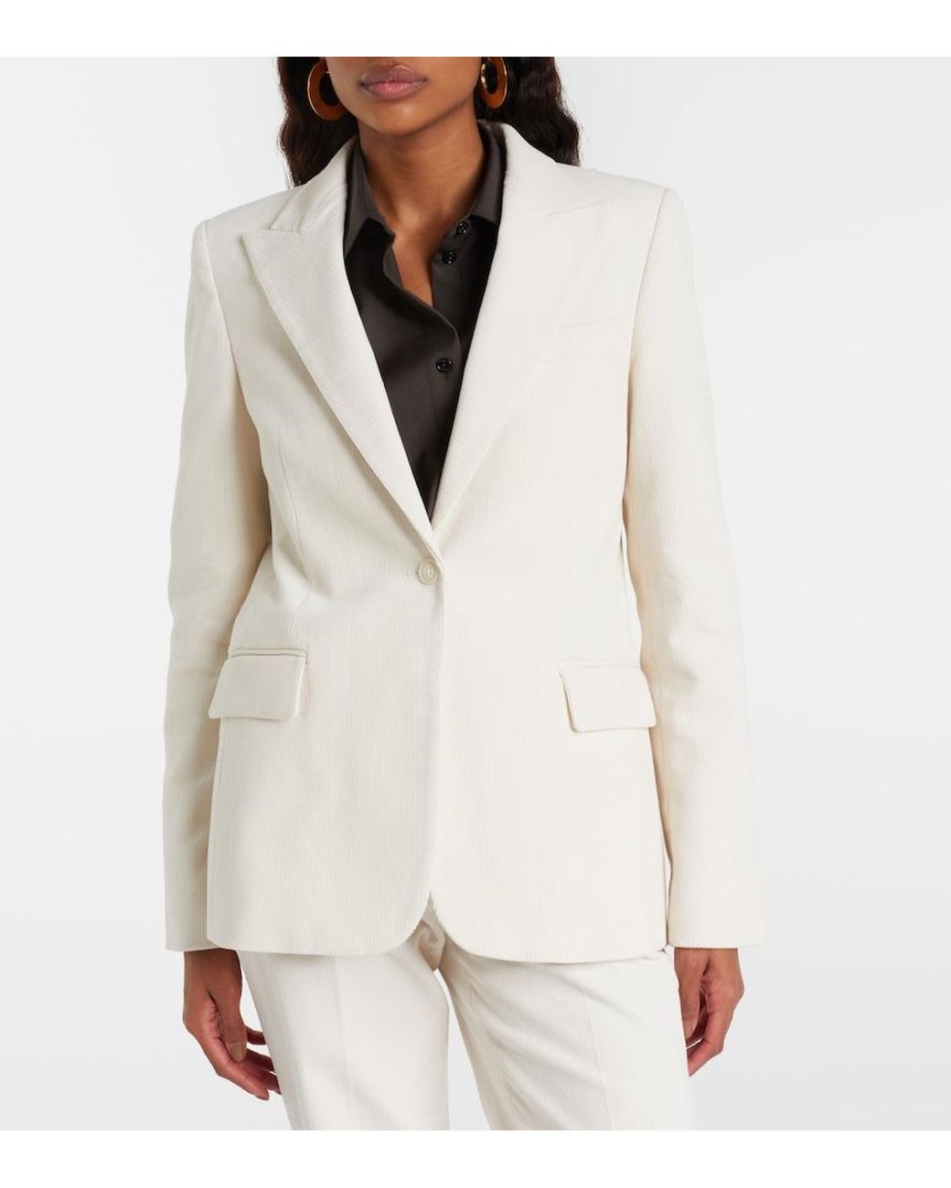 Nili Lotan Natural Marshal Cotton Corduroy Blazer