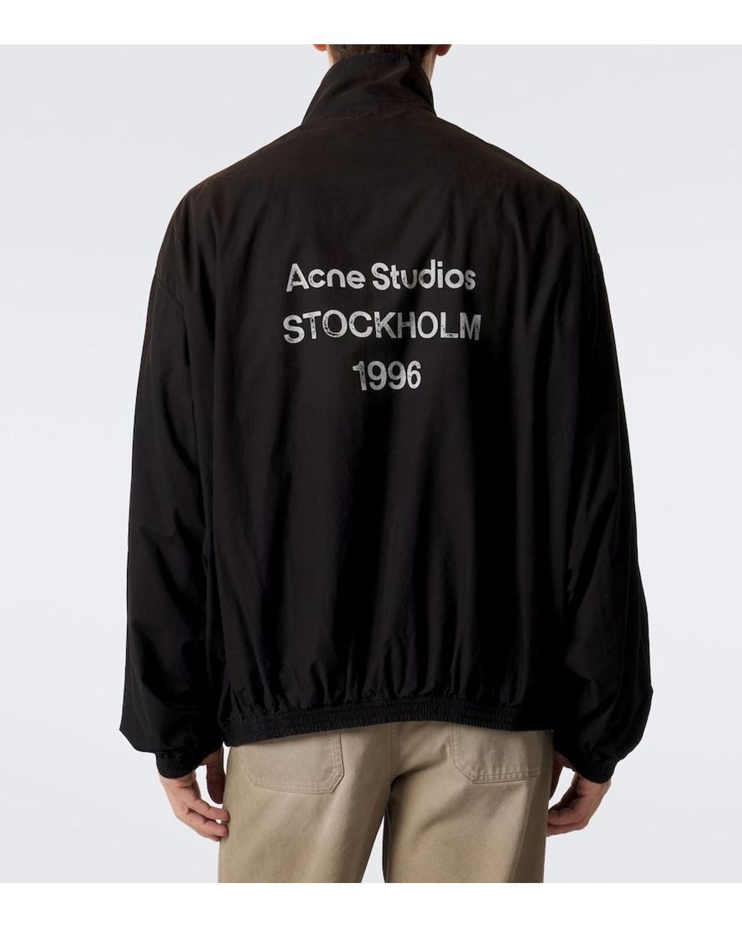 Acne Black Logo Cotton Poplin Jacket for men