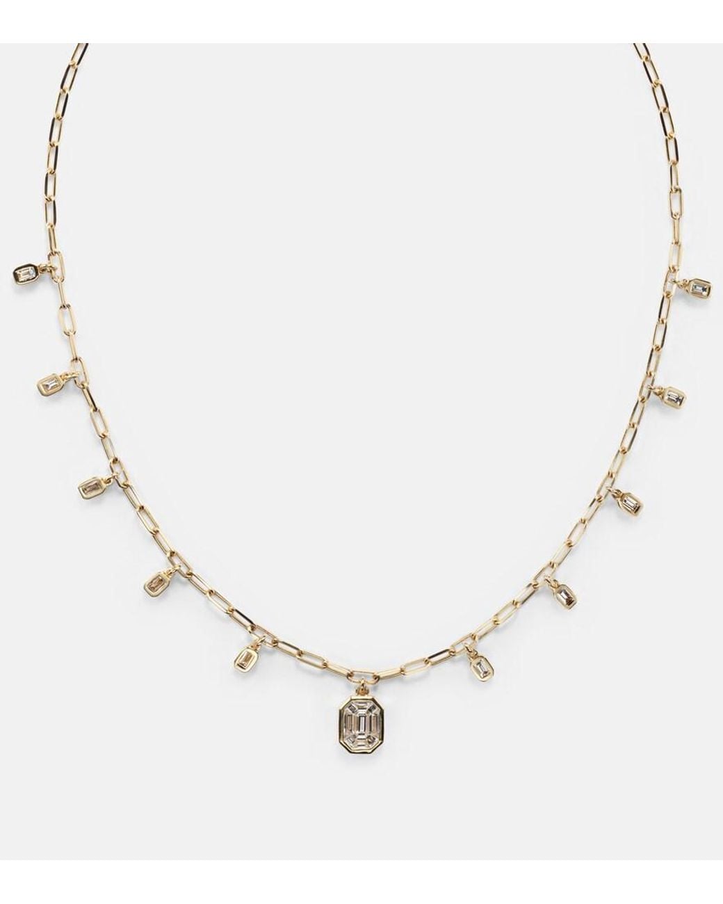 SHAY White Illusion 18Kt Chain Necklace With Diamonds