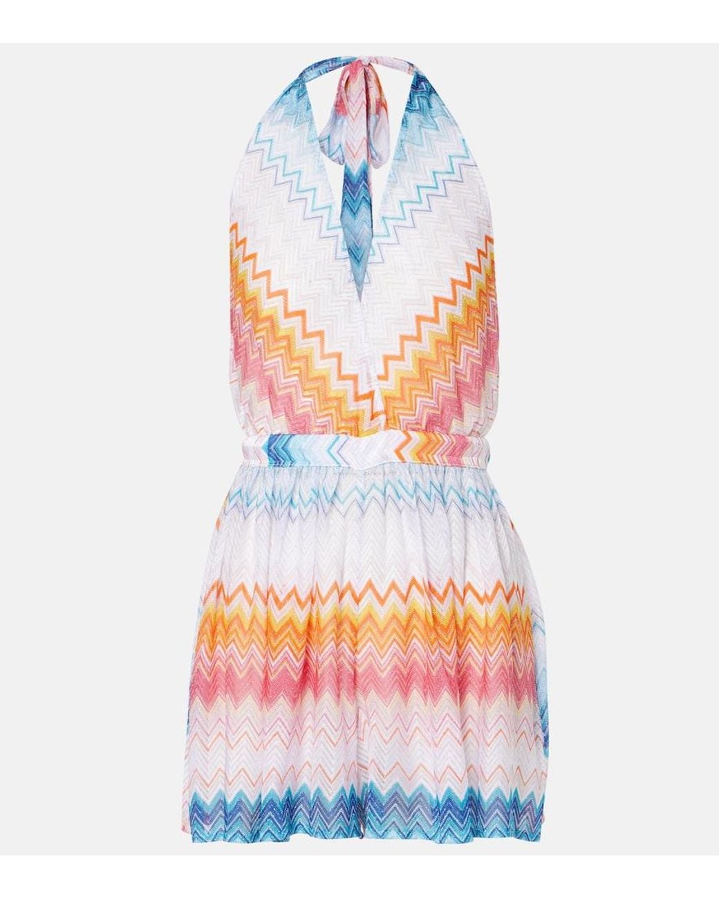 Missoni Multicolor Zigzag Halterneck Romper