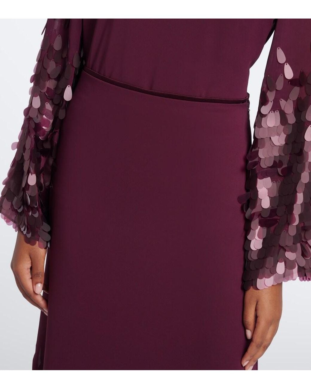 Joseph Purple Connie Sequined Chiffon Midi Skirt