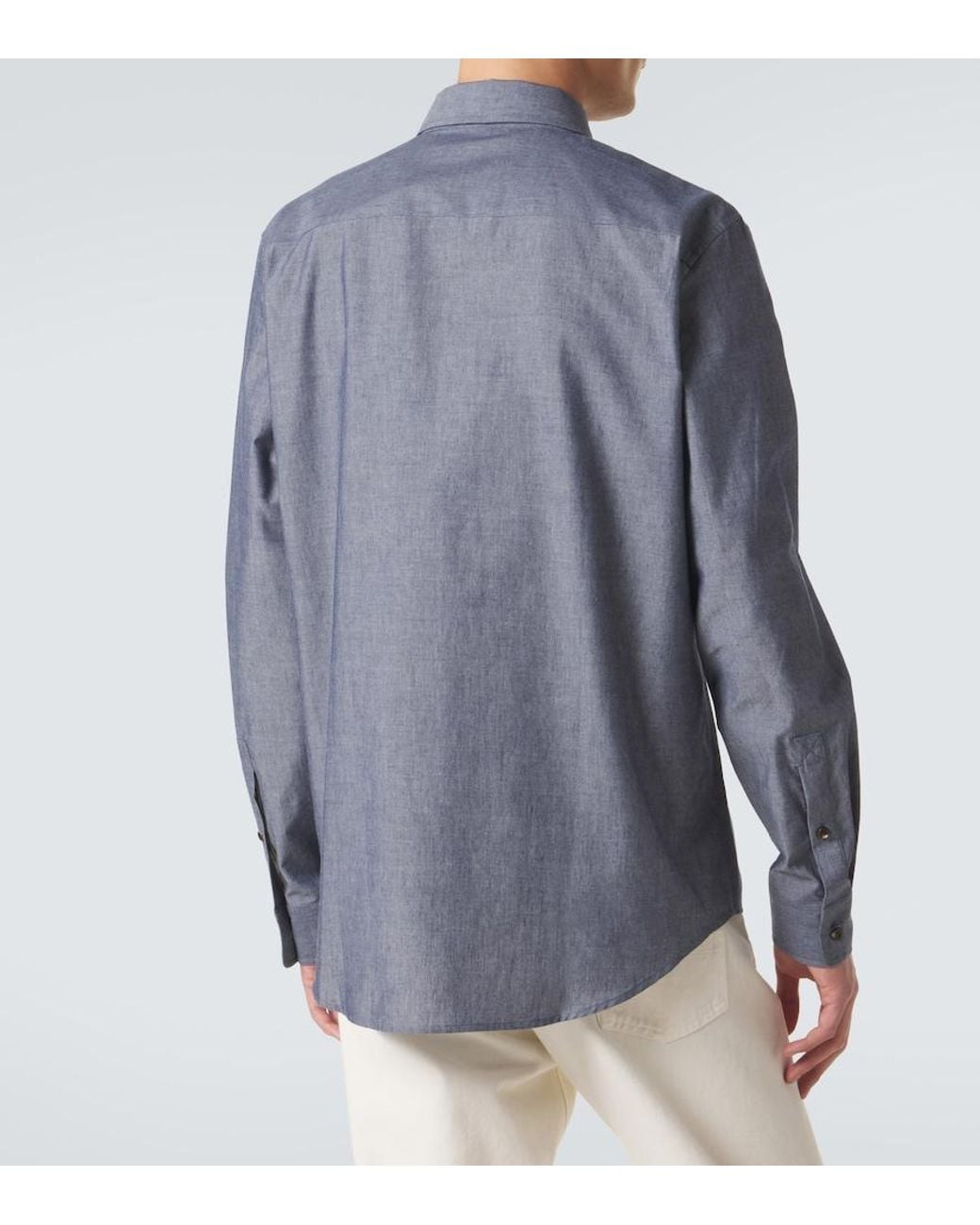 Burberry Blue Ekd Cotton-Blend Shirt for men