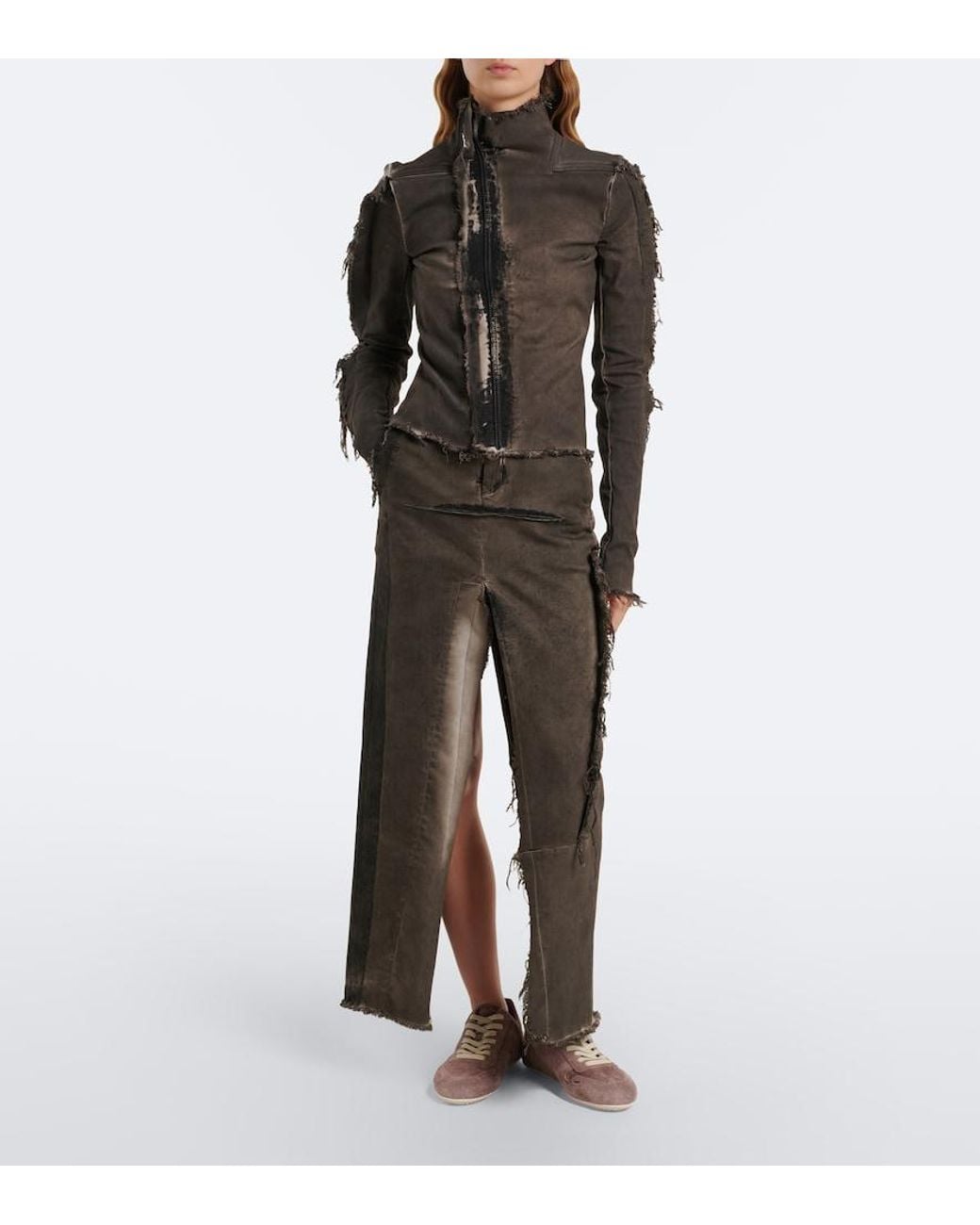 Rick Owens Pink Minimal Suede Sneakers