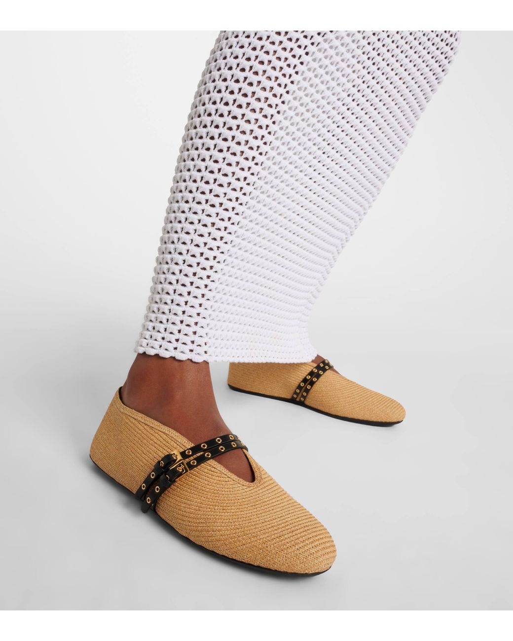 Alaïa Braided Ballet Flats in Brown | Lyst UK