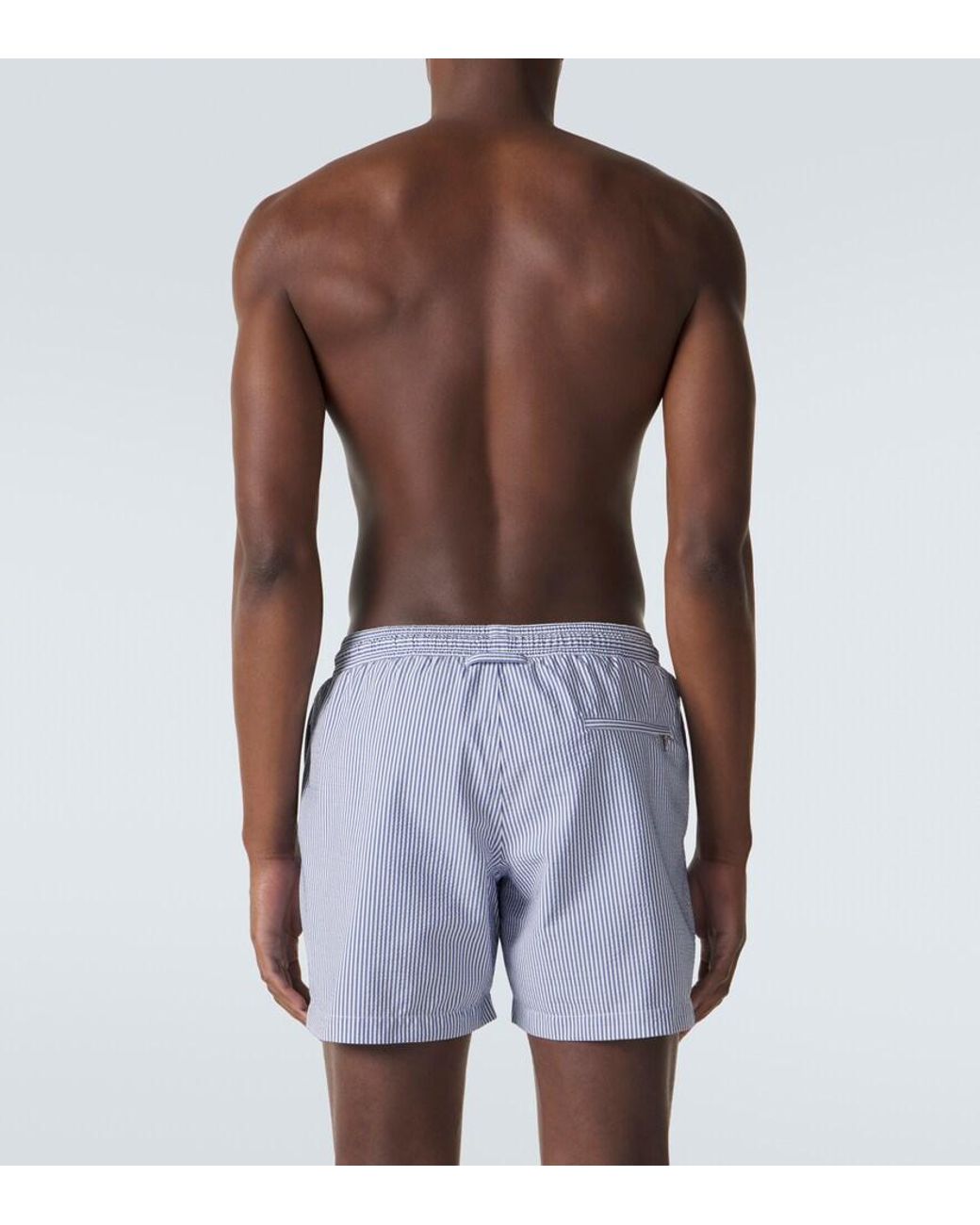 Orlebar Brown Blue Boxer Striped Swim Trunks for men