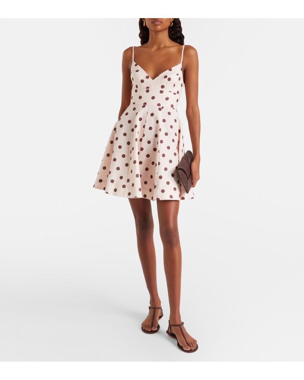 Zimmermann ポルカドットミニワンピース Zimmermann Polka-Dot Cotton Minidress in Pink | Lyst