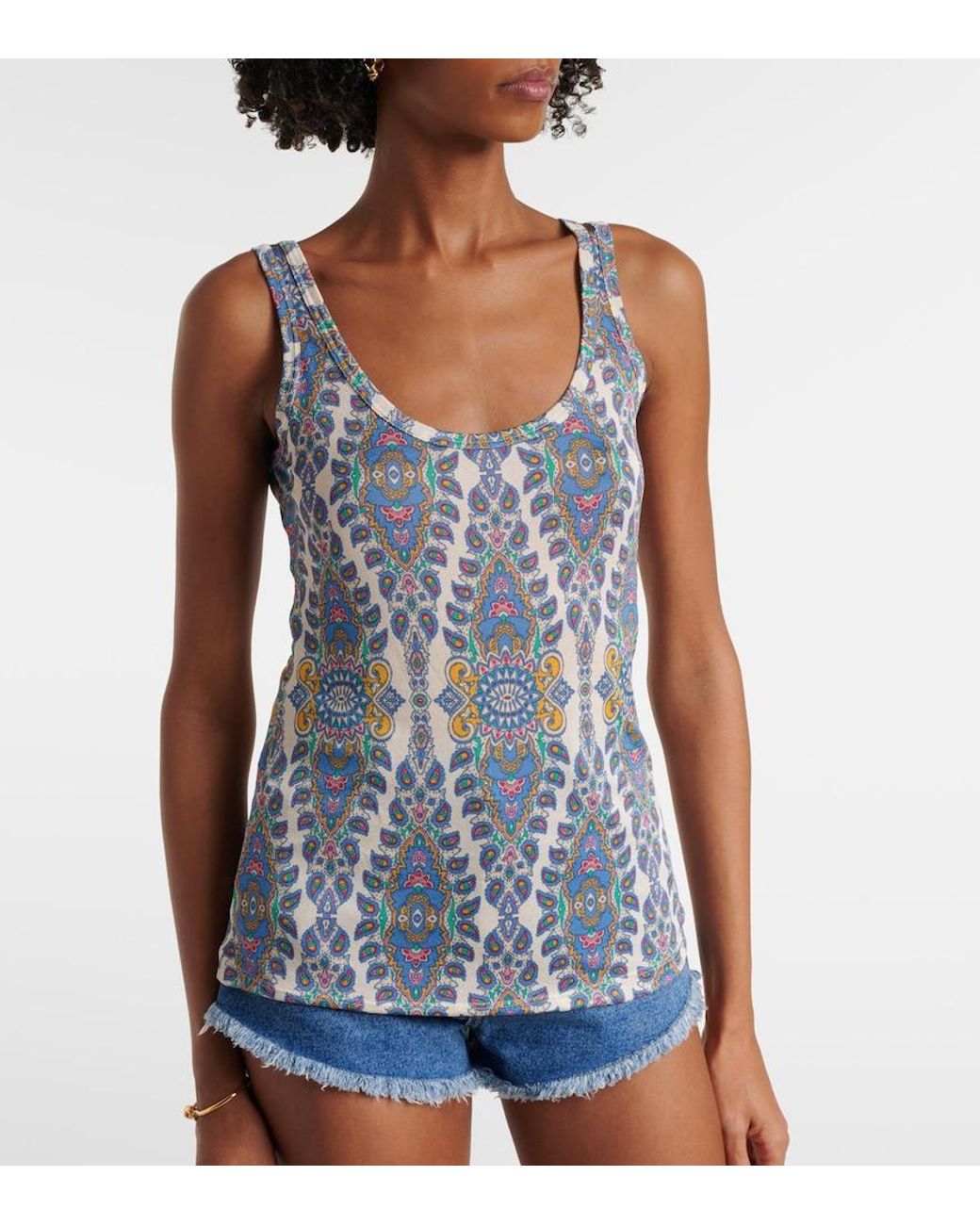 Top A Imprime Etro en coloris Blue