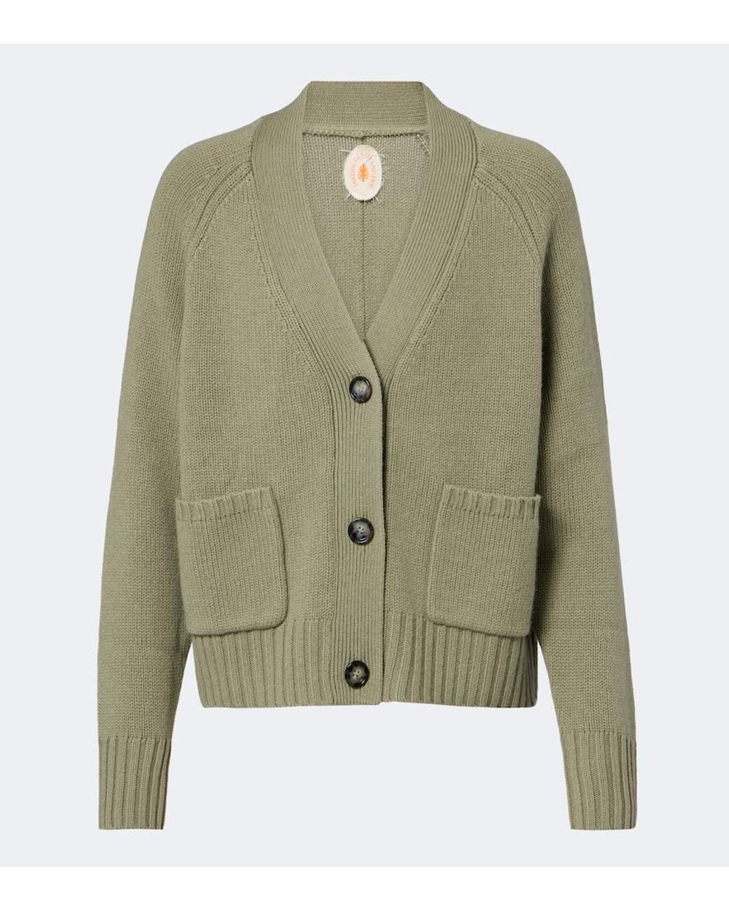 Jardin Des Orangers Green Virgin Wool And Cashmere Cardigan