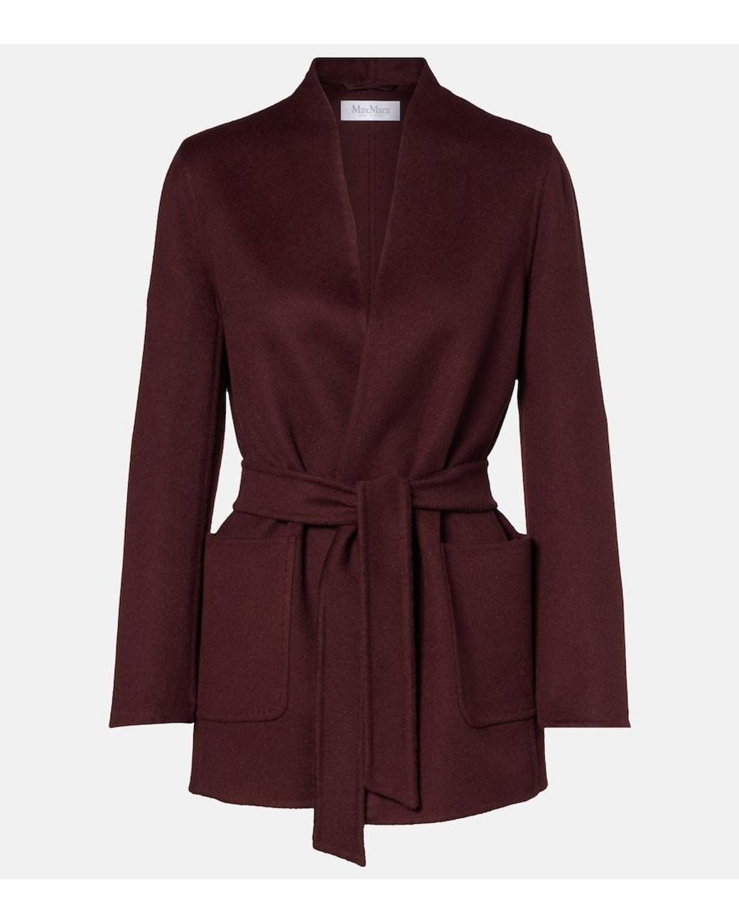 Max Mara Purple Harold Camel Hair Wrap Coat