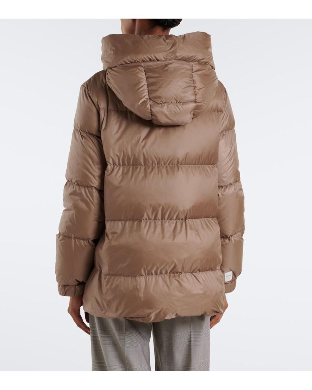 Max Mara Brown The Cube Hooded Quilted Down Jacket