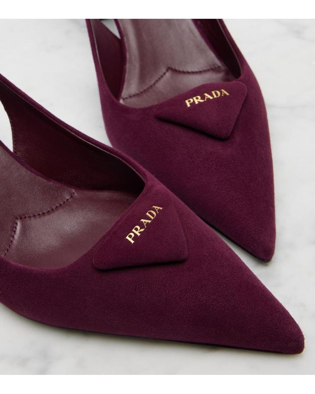 Prada Purple Suede Slingback Pumps 75