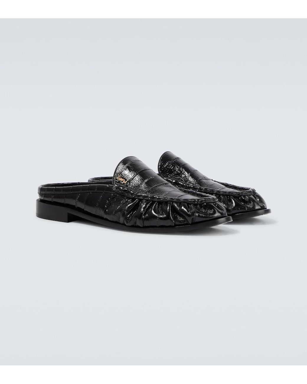 Saint Laurent Black Le Loafer Eel Leather Mules for men