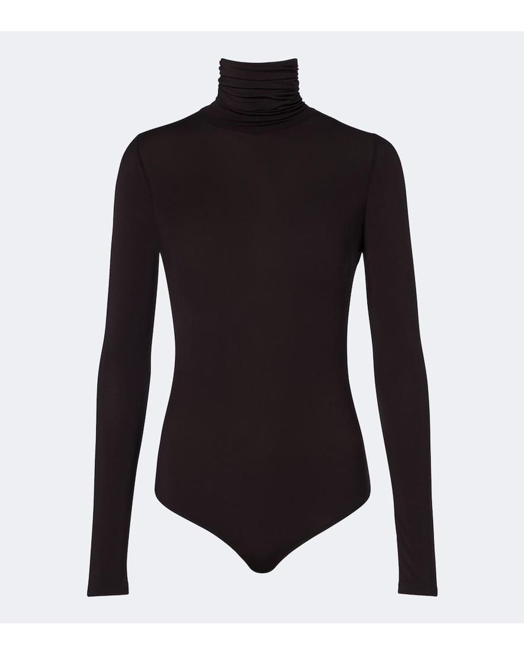 The Row Black Basile Jersey Turtleneck Bodysuit