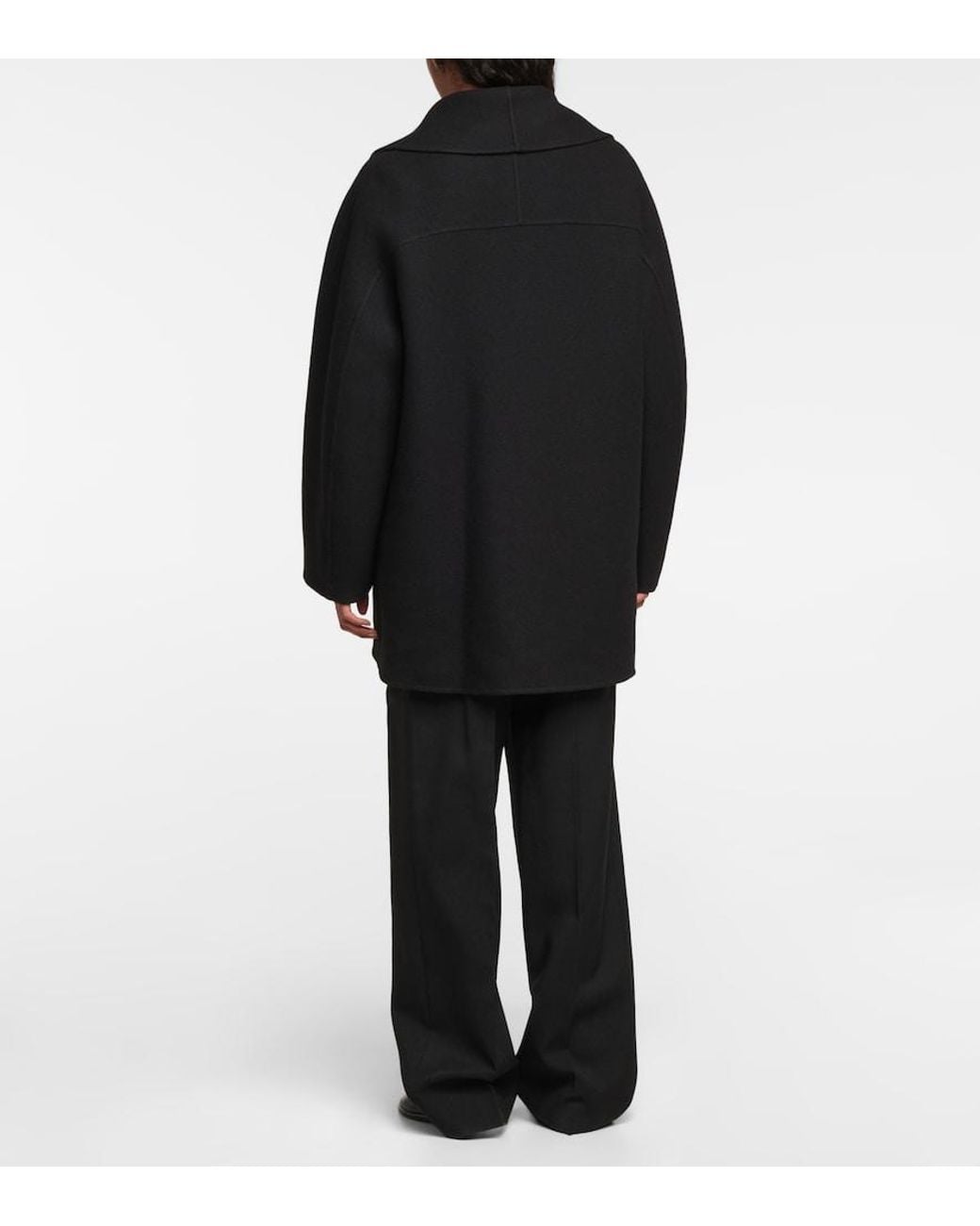 The Row Black Polli Wool-Blend Coat