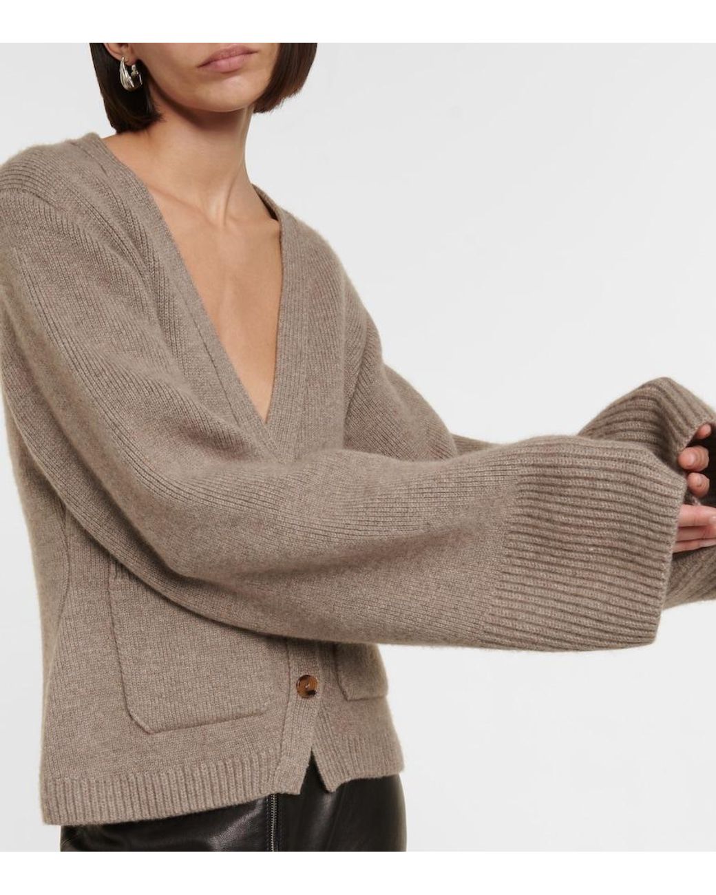 Khaite Gray The Scarlet Cashmere-Blend Cardigan
