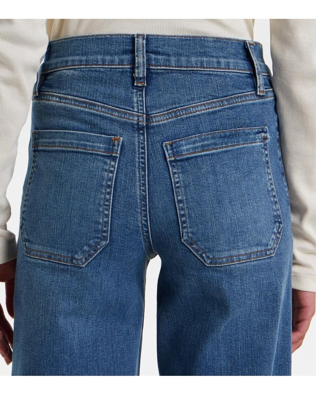 FRAME Blue Le Slim Palazzo Wide-Leg Jeans