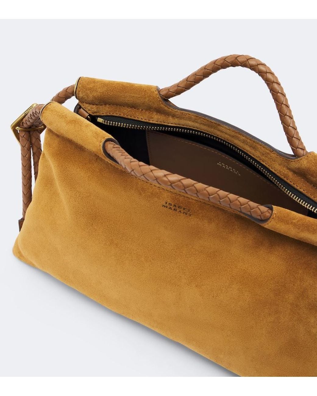 Isabel Marant Brown Pipa Medium Suede Top-Handle Bag