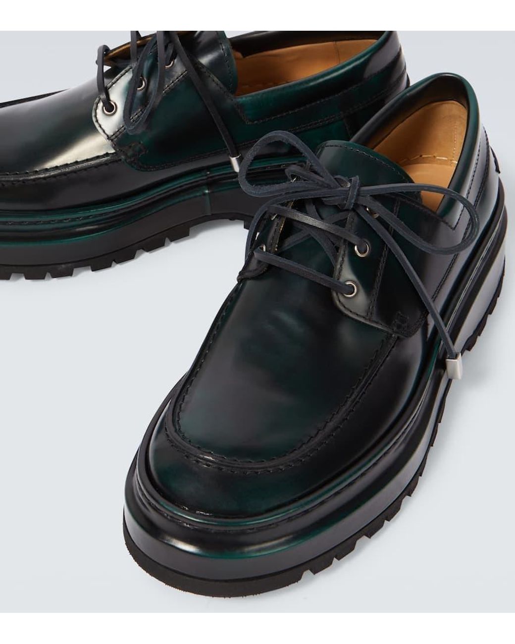 JACQUEMUS LesBateau Pavane レザーシューズ Jacquemus Les Bateau Pavane Leather Derby Shoes in Black for Men
