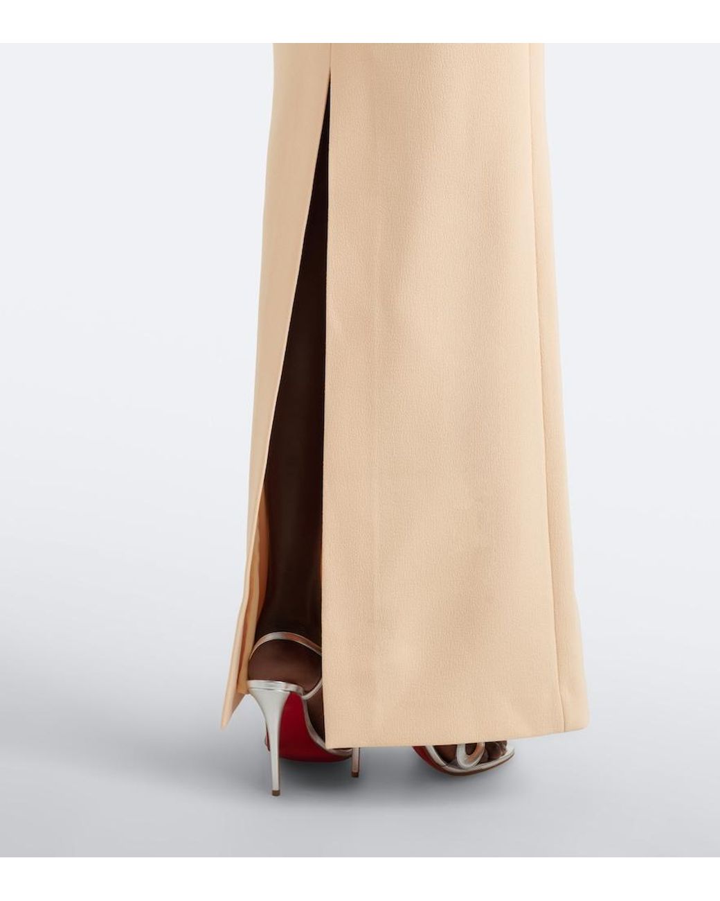 Rebecca Vallance Natural Aylin Embellished Crepe Bustier Gown