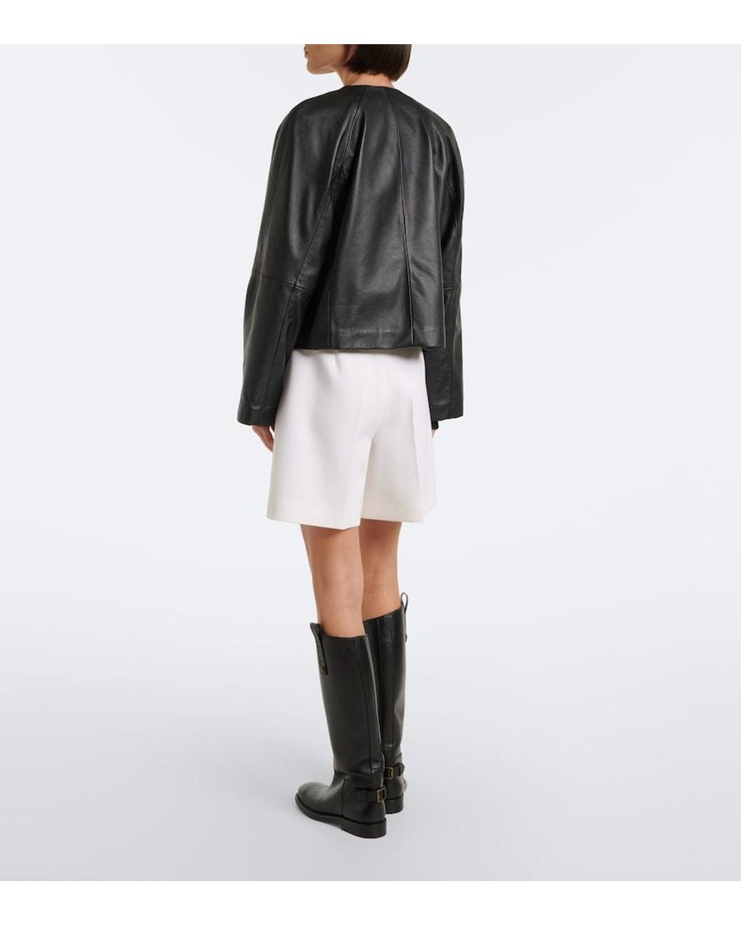 Max Mara White Pleated Wool-Blend Bermuda Shorts