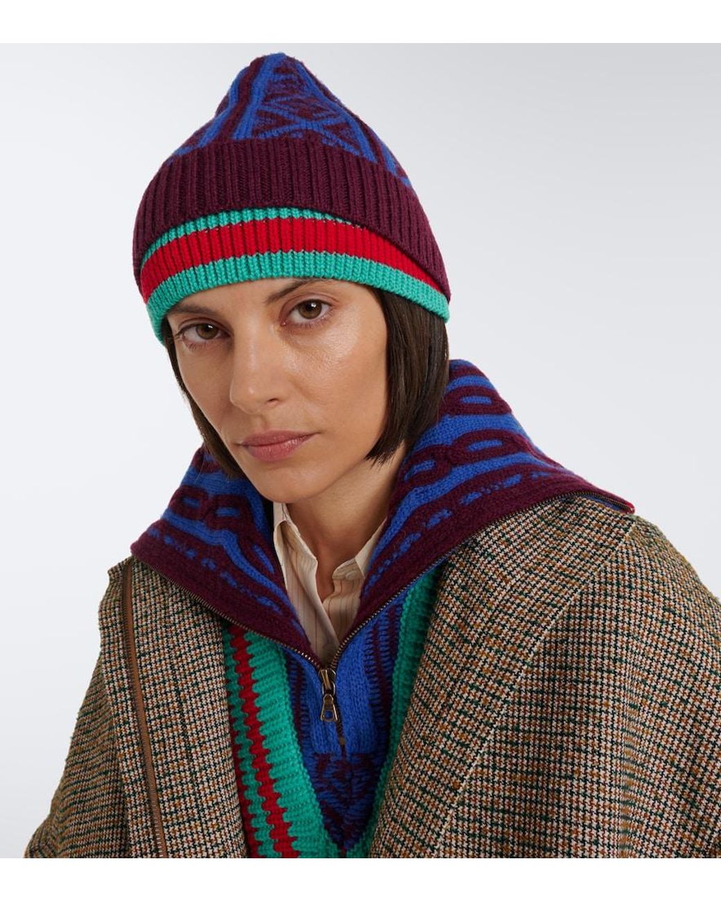 Dries Van Noten Red Wool Beanie