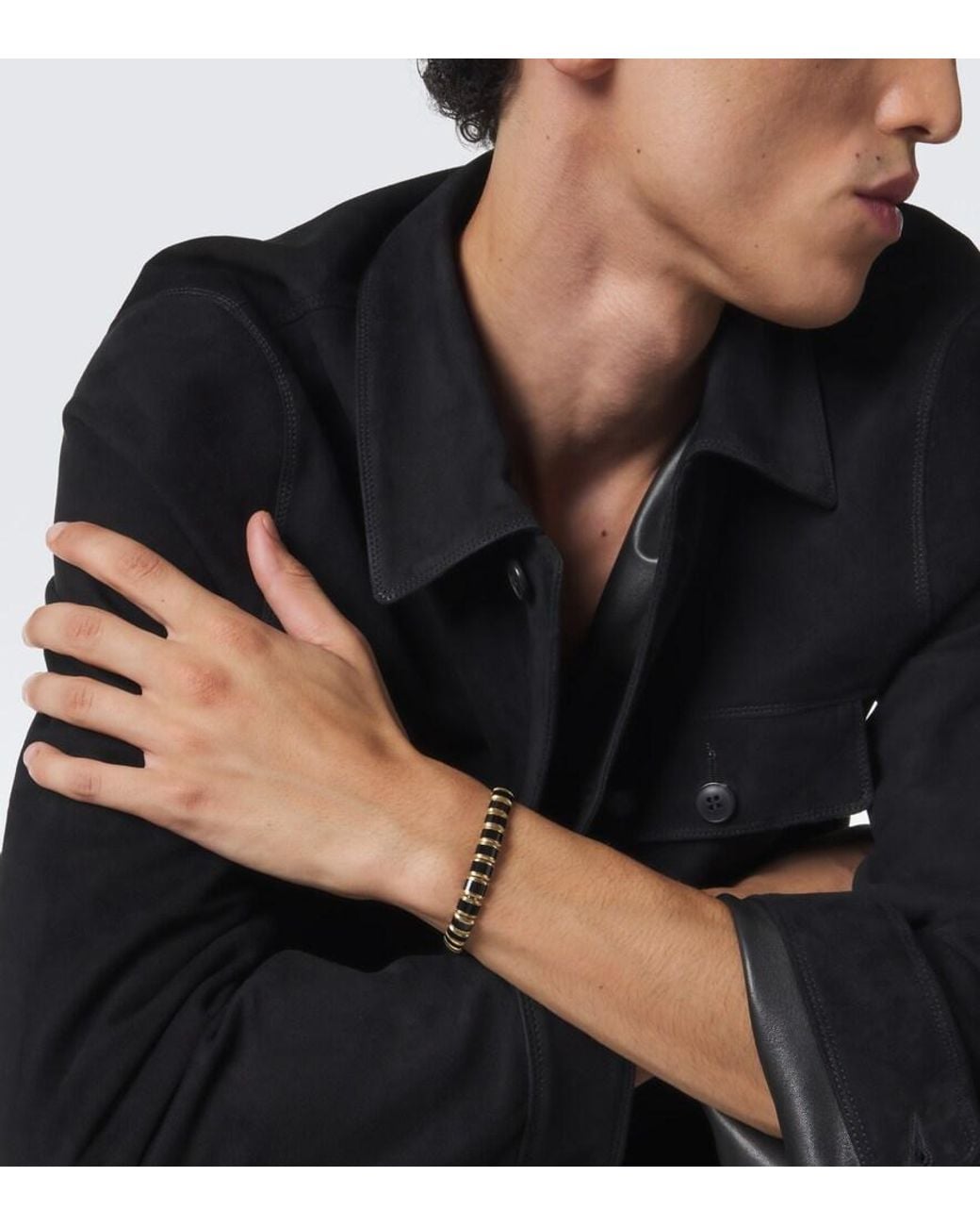 David Yurman White Spiritual Beads 18Kt Bracelet With Onyx for men