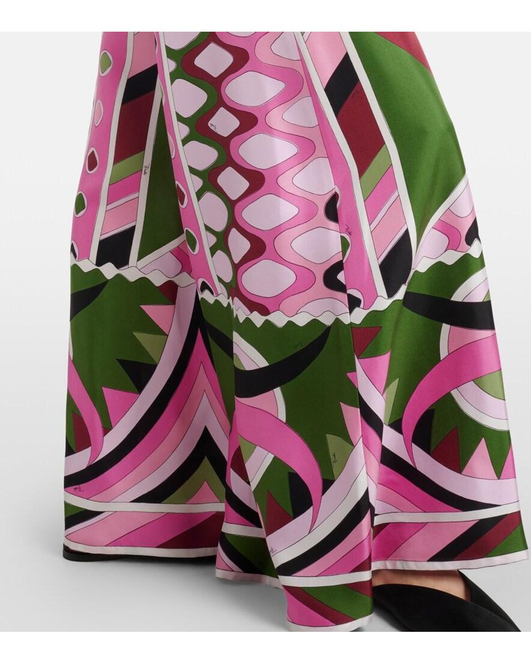 Emilio Pucci Pink Vivara Silk Satin Wide-Leg Pants