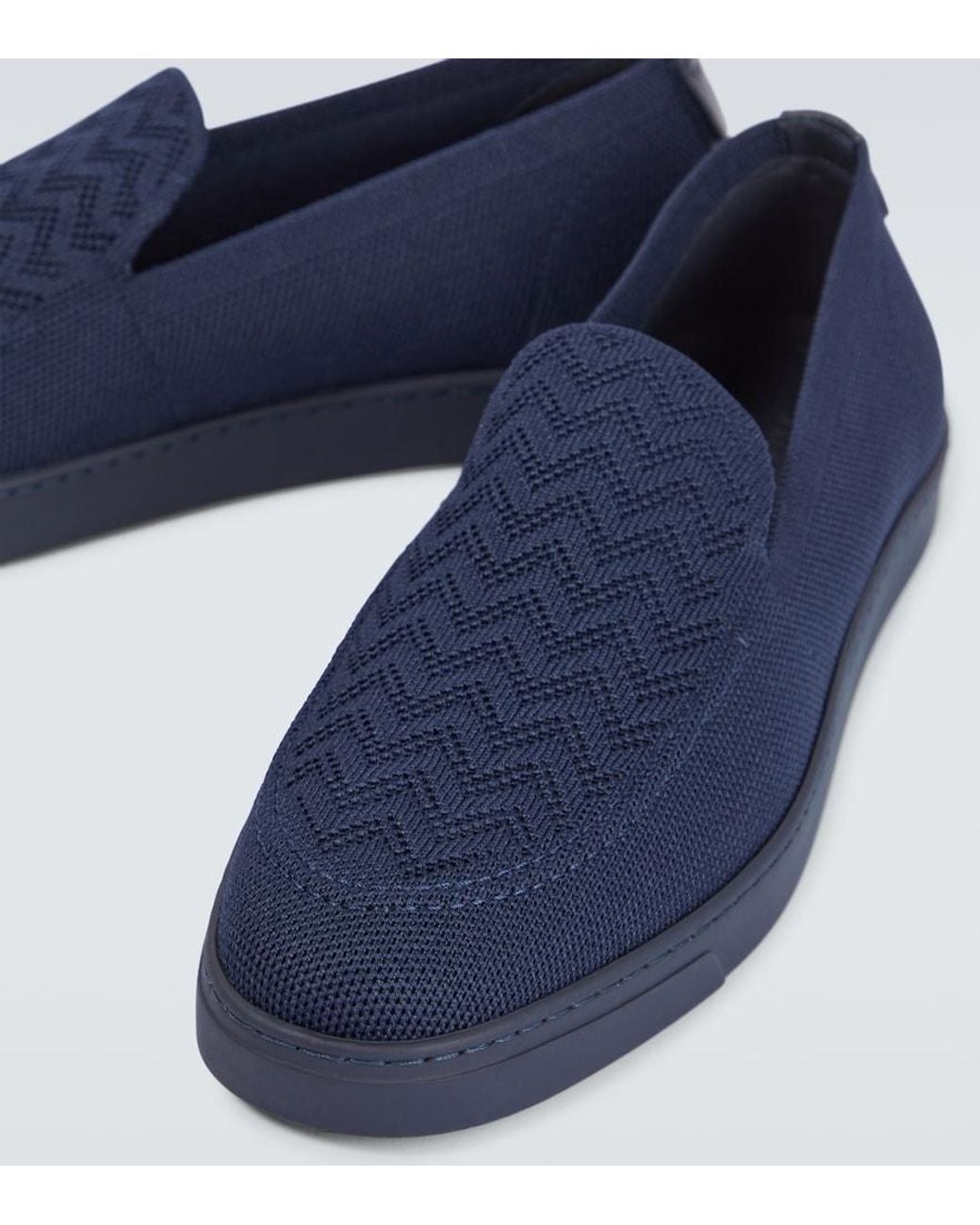 Giorgio Armani Blue Canvas Slip-On Shoes for men